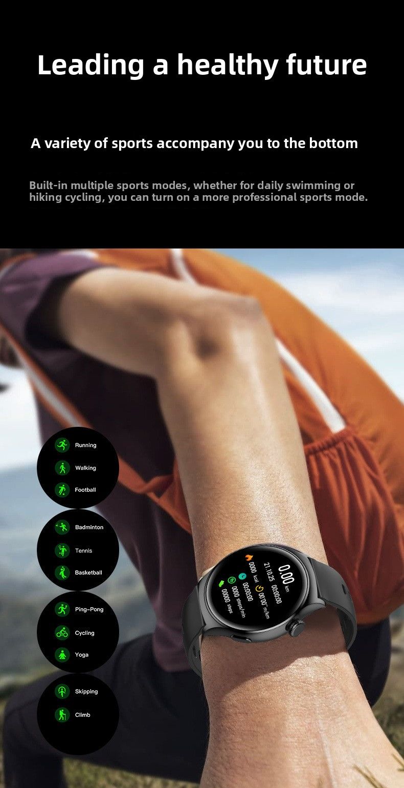 New WATCH Smart Heart Rate Blood Pressure Voice Offline Payment Bluetooth Phone Multi-Function Sports Watch_voghion.com
