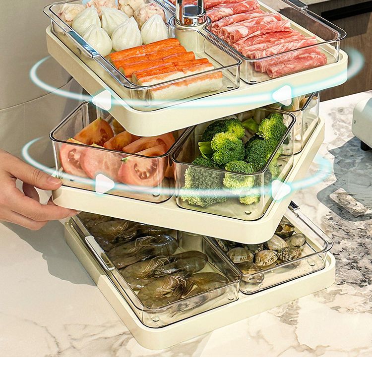 Hot Pot Side Home Multi-layer voorbereidingscompartiment Multifunctioneel afdruiprek Organizer Tray Artifact High-end gevoel_voghion.com