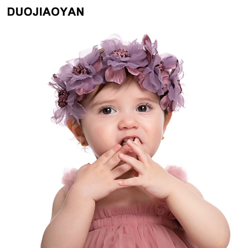 Fascia per capelli con fiori per bambini in tessuto con margherita e girasole, accessorio per capelli con foto, in vendita in Europa e America_voghion.com