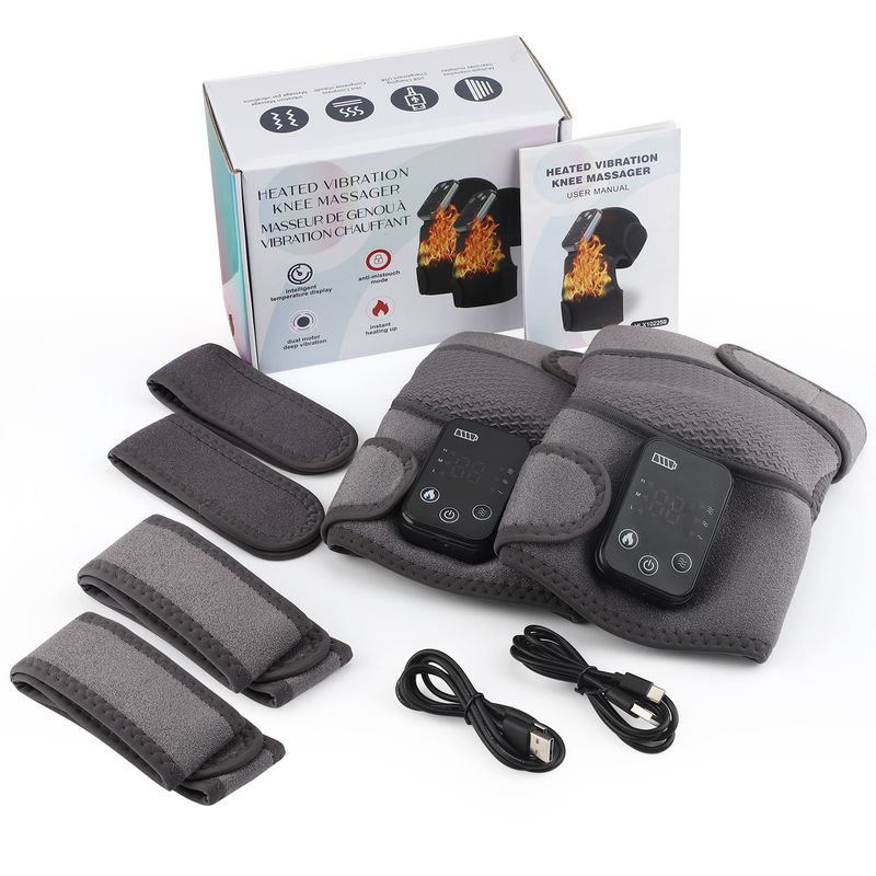 Massaggiatore elettrico a vibrazione riscaldante per cintura di supporto per spalla, massaggio termico, supporto per ginocchio, artrite, gomito, muscolo_voghion.com