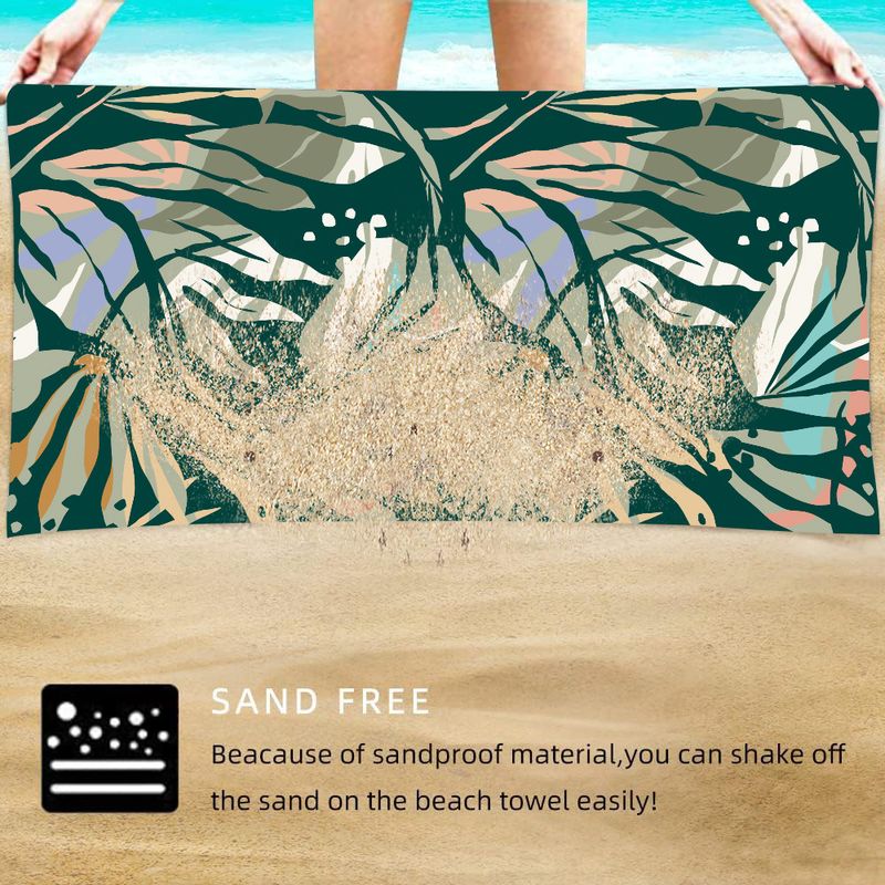 Asciugamano da spiaggia in microfibra di alta qualità - Flanella bifacciale, asciugatura rapida e anti-sabbia (multiuso per nuoto, sport, protezione solare)_voghion.com