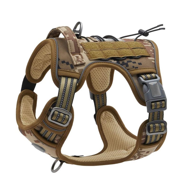 Tactical Pet Dog Metal Iron Explosion-Proof Thickened Nylon Harness For Medium And Large Dogs Overseas_voghion.com