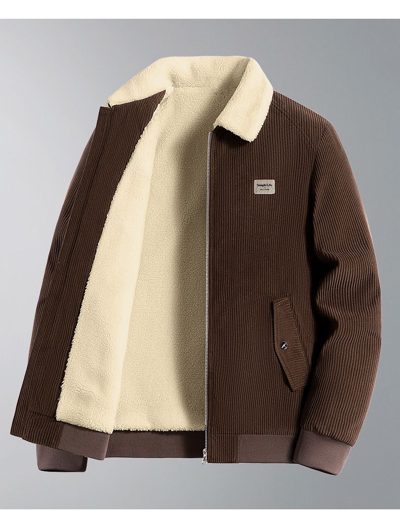 Men's Corduroy Jacket – Winter-Ready Fleece-Lined Bomber (M-5XL, 2 Colors)_voghion.com