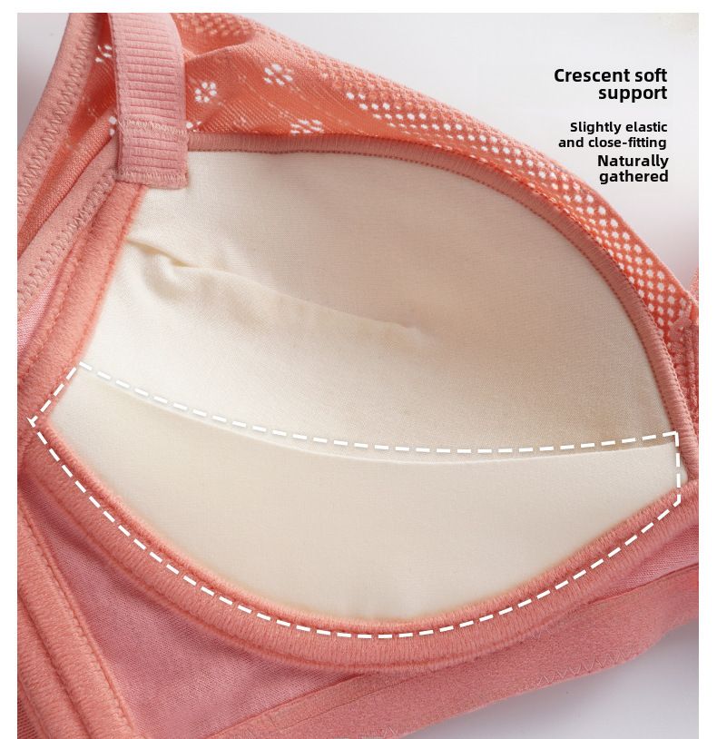 Reggiseno sottile senza bordo di grandi dimensioni in seta push-up anti-cedimento del seno grande, intimo ultrasottile lucido, estivo da donna_voghion.com