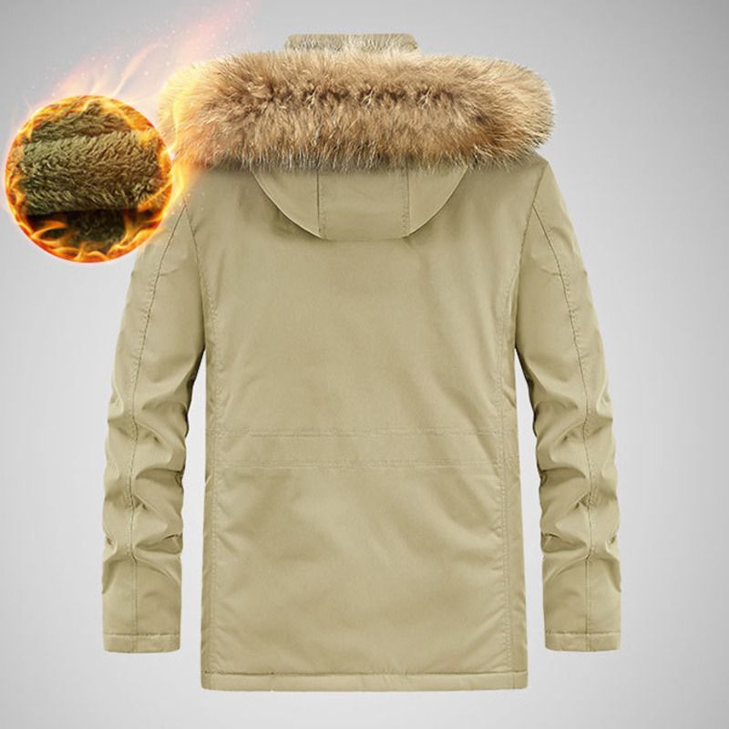 Giacca invernale nuova con fodera in pile, cappotto in cotone con cappuccio di media lunghezza, casual da uomo, per ragazzi, spesso_voghion.com