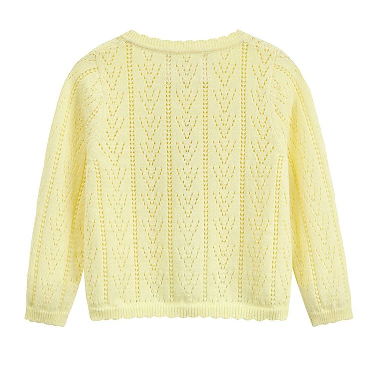 Baumwollstrickjacke für Mädchen mit einem Knopf – Weiche, dünne Sommerjacke für Kleinkinder und Kinder (Weiß/Rosa/Gelb) – Größen 80–120 cm_voghion.com