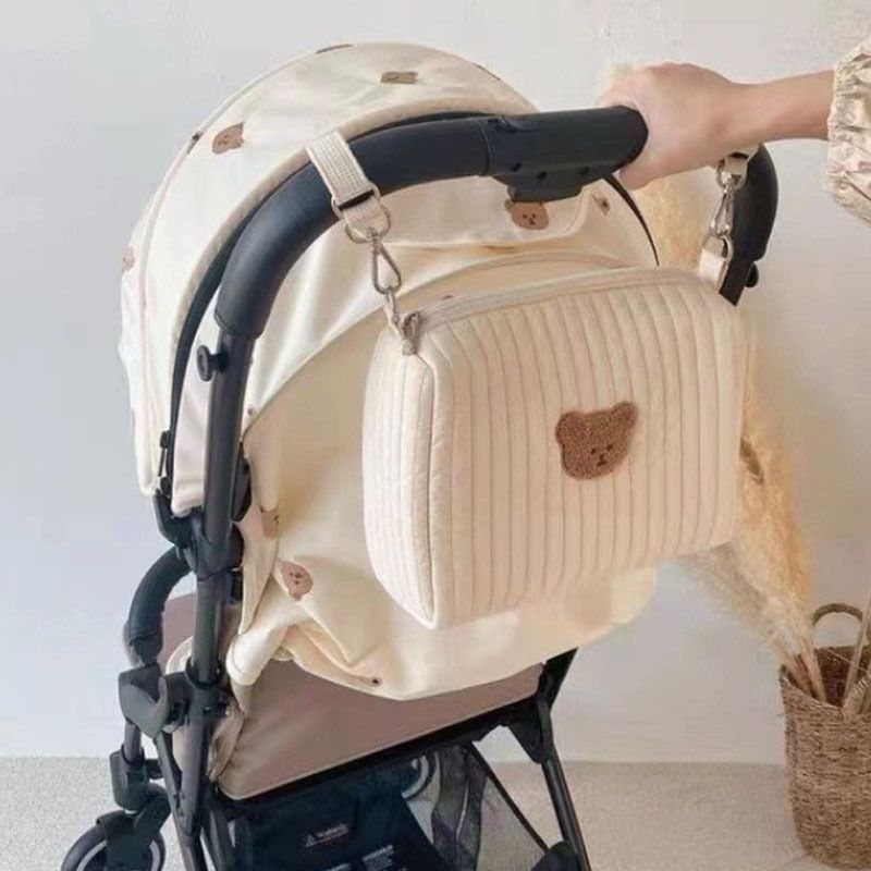 Portable Stroller Nappy Bag Quilted Baby Diaper Caddy Organizer Embroidered Mommy Bags Babies Accessories Changing Bag Storage_voghion.com