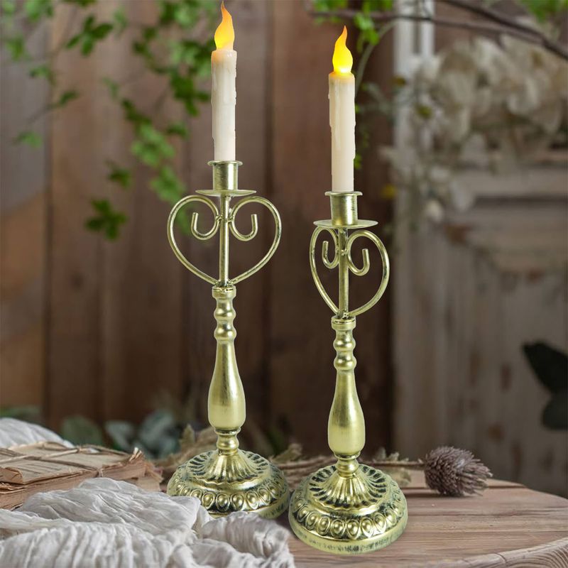 Vintage Copper Candle Holder Set, Handcrafted Metal Candlestick For Dining Table, Wedding Decor & Rustic Home Centerpiece (Single/3-Branch Options)_voghion.com