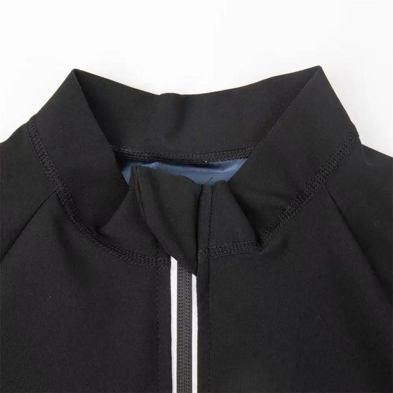 Tuta da sauna a maniche lunghe con collo alto per fitness, corsa, yoga e perdita di peso, traspirante e traspirante, con cerniera_voghion.com