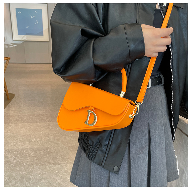 Bags2023 new solid color box bag hard handle handbag personality design versatile shoulder bag fashion Messenger bag_voghion.com