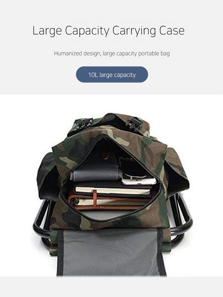 Camouflage Leisure õues kaasaskantav matkaseljakott tool, kokkupandav kalastuspink, telkimine_voghion.com