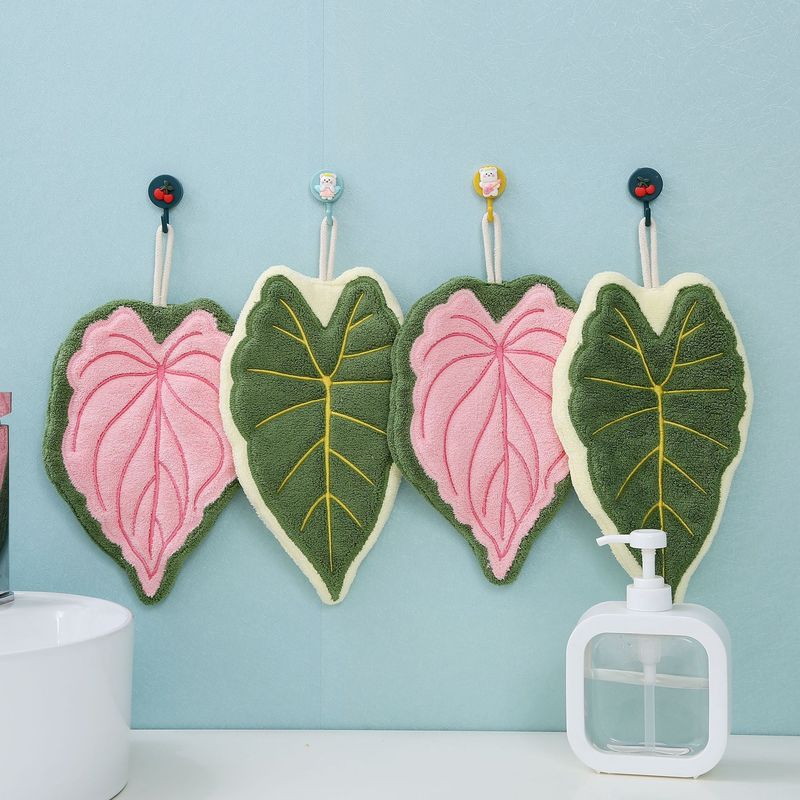 Asciugamano da cucina per bambini, in pile di corallo, assorbente, non perde pelucchi, ad asciugatura rapida, spesso, da appendere, per la casa, Lillian Leaf_voghion.com