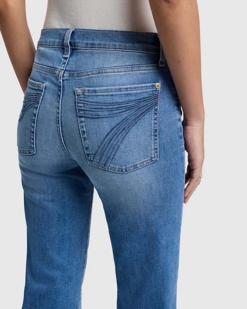 Dametøj Stretch Mellemhøj Talje Flared Jeans Plus Size Stretch Mellemhøj_voghion.com