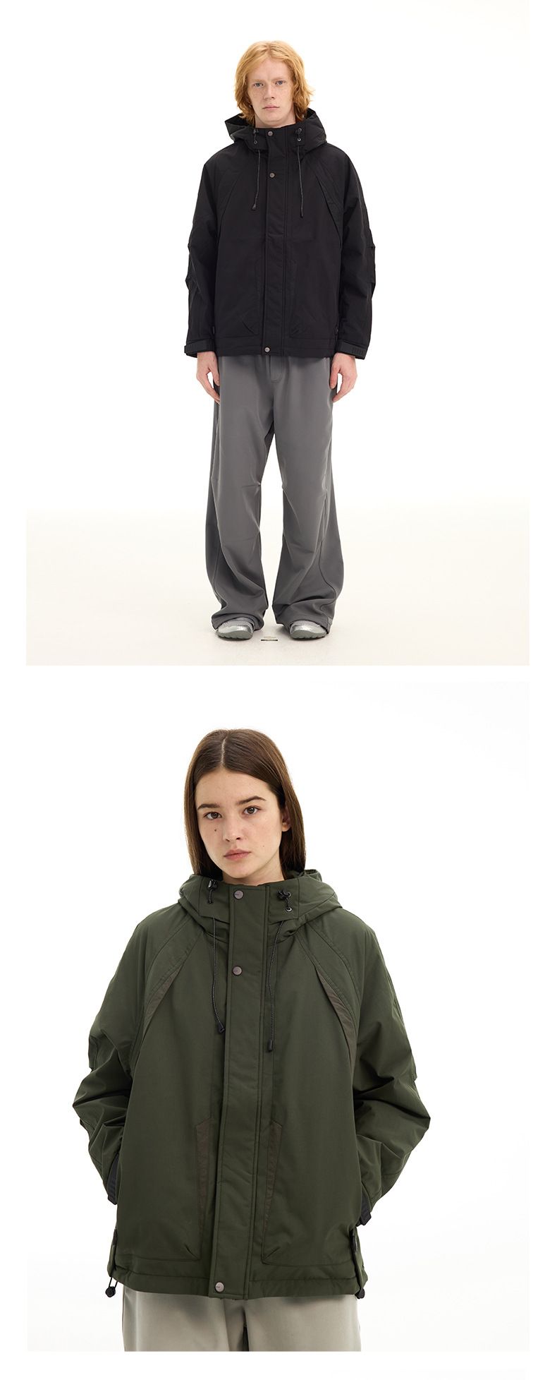 UNF Winddichte, warme Cleanfit-Jacke mit Kapuze, lockerer Passform, gefütterter Schnitt, verdickter Baumwollmantel für Herren, Herbst/Winter_voghion.com