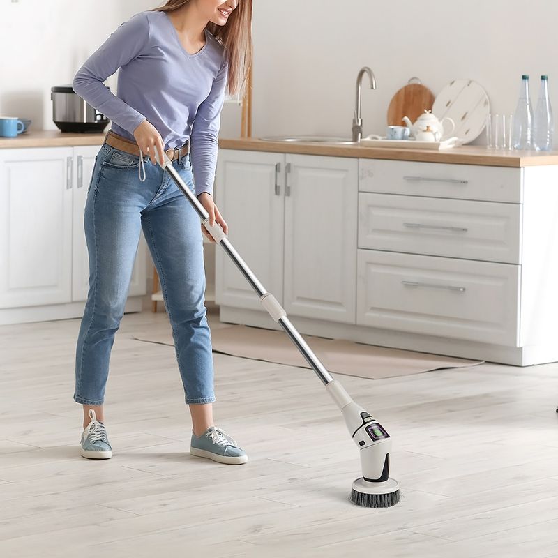 Cepillo de limpieza eléctrico 10 en 1, cepillo de limpieza eléctrico inalámbrico, cepillo de limpieza giratorio, cepillo de limpieza para ducha_voghion.com