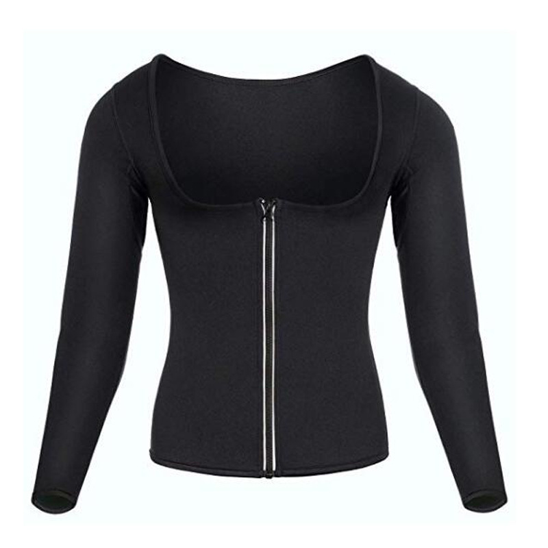 Women's clothing neoprene sports sweat-wicking clothing fitness body shaping long-sleeved Hot Shaper black sweat-resistant corset_voghion.com