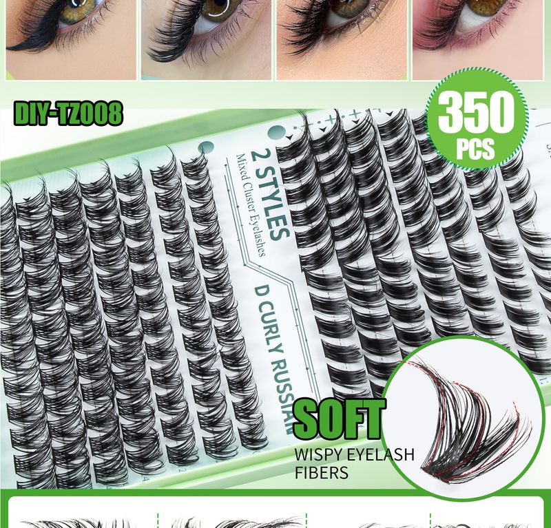 Hot Melt Einzelbüschel DIY Pfropf-Falsche Wimpern Fuchsauge Katzenauge Einzelbüschel große Kapazität Falsche Wimpern_voghion.com