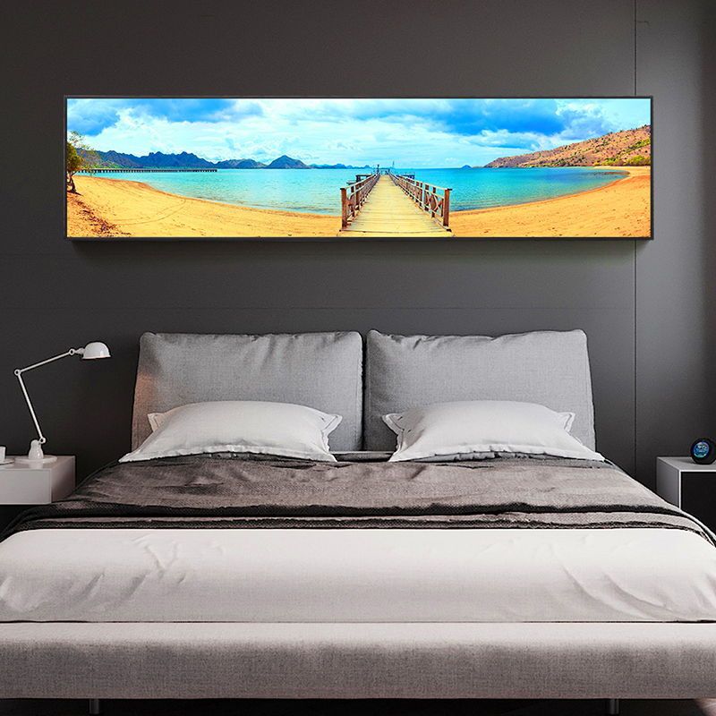 Hotel Naturalny krajobraz Nadmorski Nostalgiczny molo Nocny Nordycki Dekoracyjny Sypialnia Salon Wiszący obraz_voghion.com