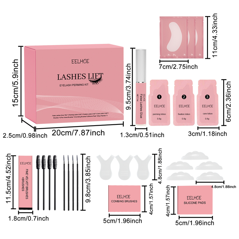 EELHOE Curling-Wimpern-Set. Natürliches, schönes, langes, dichtes und geschwungenes Wimpern-Set mit sanfter und nicht verschmierender Wirkung_voghion.com