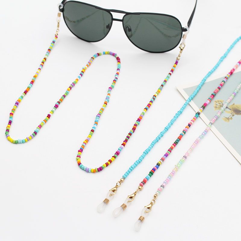 Japanese And Korean Colorful Mixed Rice Beads High-End Glasses Anti-Drop Mask Chain_voghion.com