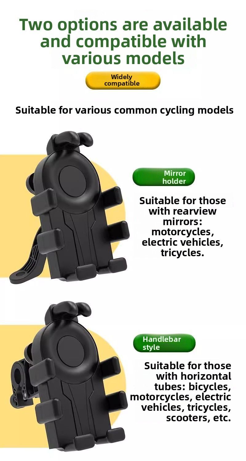 Support de téléphone pour vélo, navigation, technologie noire, moto, vélo électrique, spécial, antichoc, antivibration_voghion.com
