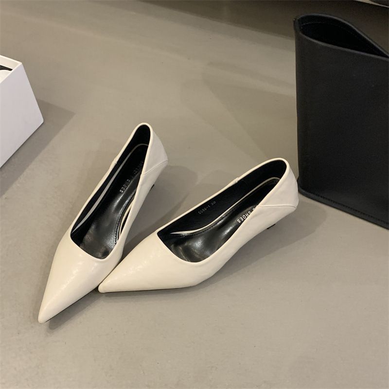 2024 Autumn New French Style Pointed Toe Commuter Slip-On Stiletto High Heels Women's Shoes_voghion.com
