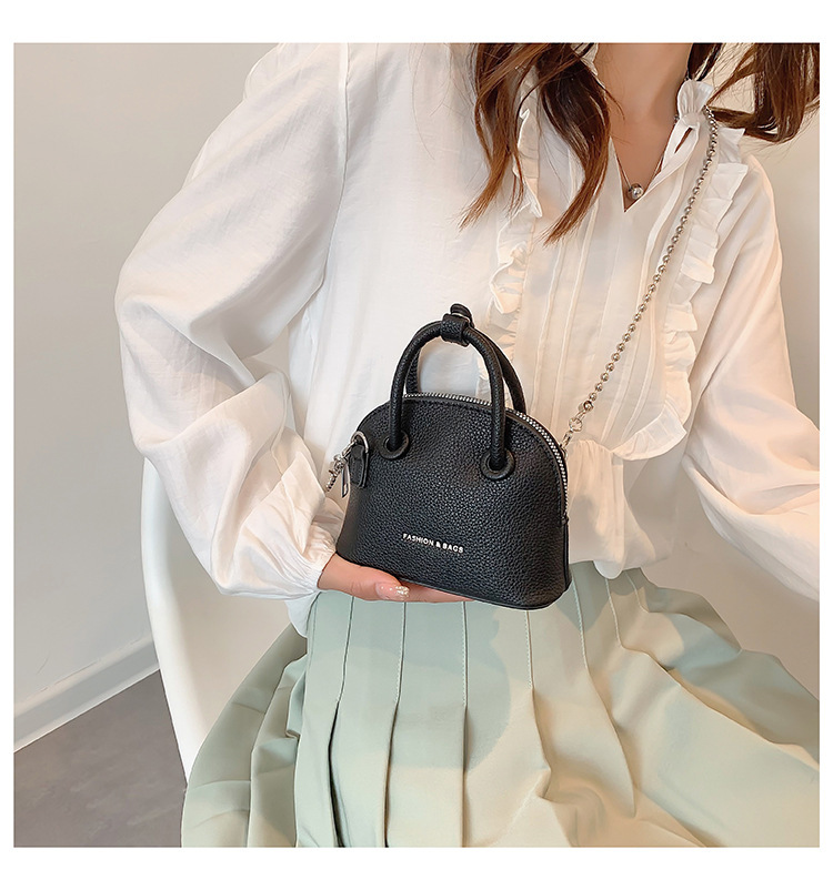 Small Chain Bag For Women 2023 New Fashion Litchi Pattern Mini Shell Bag For Women Fashion Bags Temperament Handheld Oblique_voghion.com