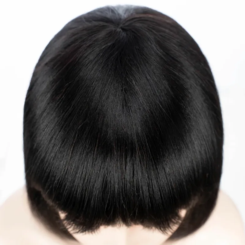 99j Red Human Hair Wigs For Women Short Remy Brazilian Hair Wigs With Bangs P4/30 Highlight Short Straight Hair Wigs With Bangs_voghion.com
