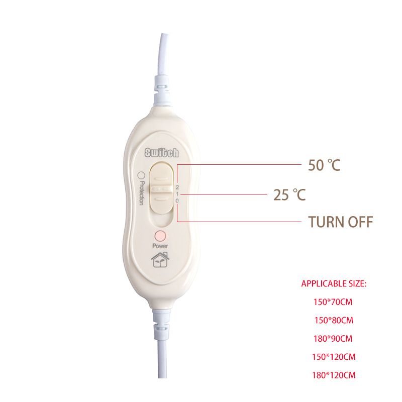 Couverture chauffante électrique en flanelle de qualité supérieure – 9 réglages de chaleur, interrupteur intelligent, zone simple/double (150 x 80 cm à 200 x 180 cm, 220 V, 120 W, certifiée CE)_voghion.com