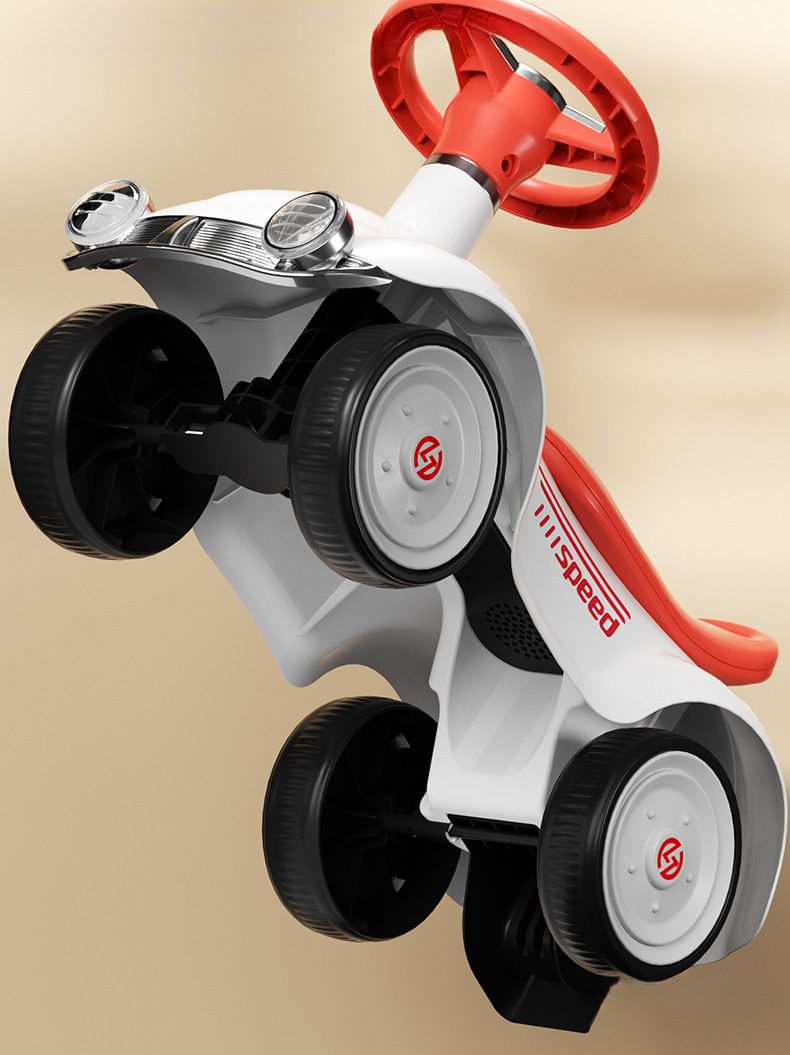 Vélo d'équilibre à quatre roues, trottinette rétro avec musique et lumières, jouet pour enfants_voghion.com