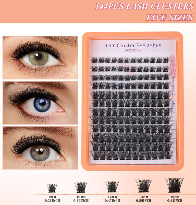 Makeup Diy Single Cluster Of False Eyelashes Natural Thick Mixed Segmented 8 16mm Eyelashes_voghion.com