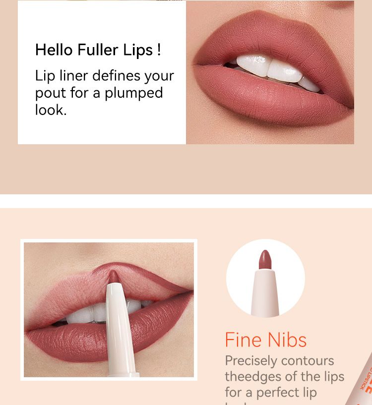 MLSMILE Dual Head Lipstick Pen Waterproof, Non Smearing, Long Lasting And Color Developing Two In One Lip Liner_voghion.com
