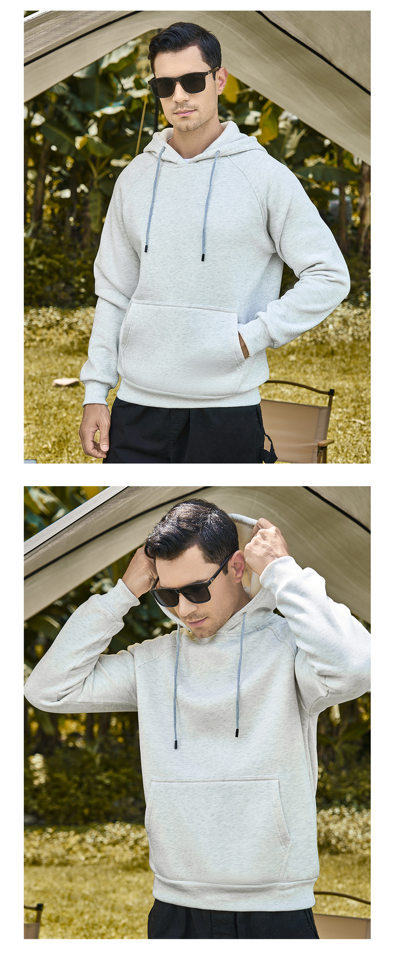 Autunno e inverno New Street Fighter Loose Blank Fleece Maglione con cappuccio a maniche larghe alla moda da uomo_voghion.com
