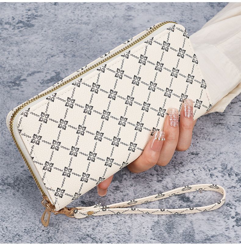 Women's Bags New Style Niche Printed Small Fragrance Style Long Large Capacity Multifunctional Wallet Clutch Bag_voghion.com