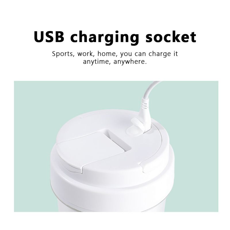 Hordozható turmixgép, mini elektromos gyümölcslé-pohár gyümölcs-zöldség turmixokhoz, shake-ekhez, USB újratölthető keverő bébiételhez, piknik gyümölcscentrifugához_voghion.com