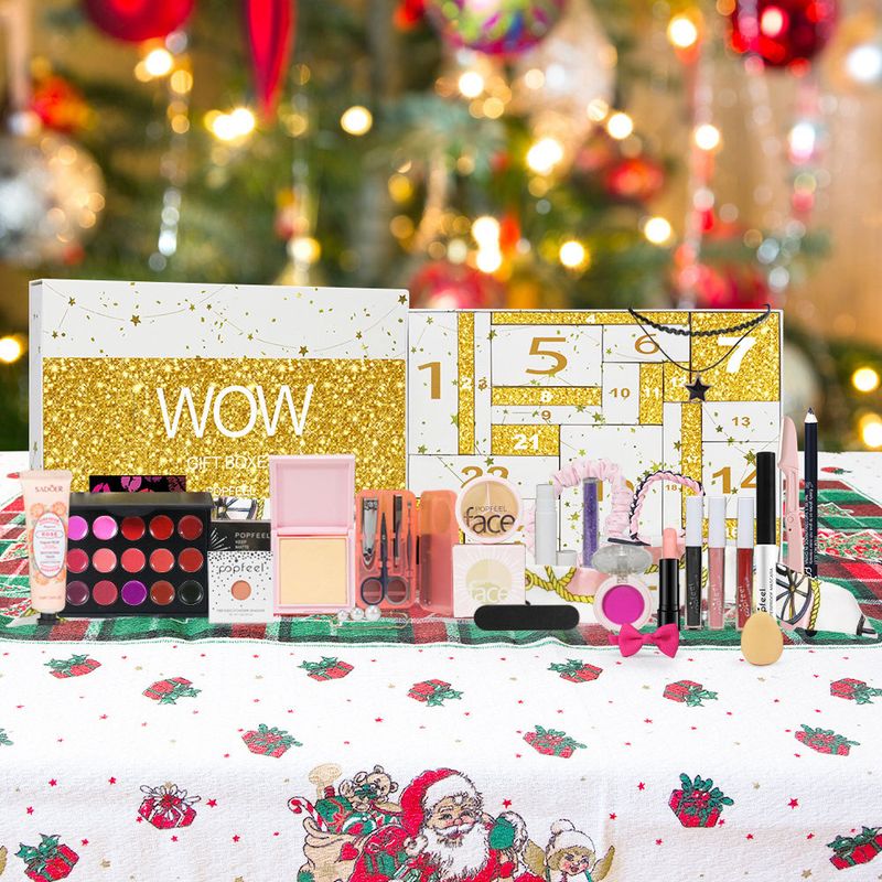 Eye Shadow Popfeel Makeup Set Holiday Gift Box Eye Shadow Lipstick Cosmetics Combination Christmas Gift 24 Piece Set_voghion.com