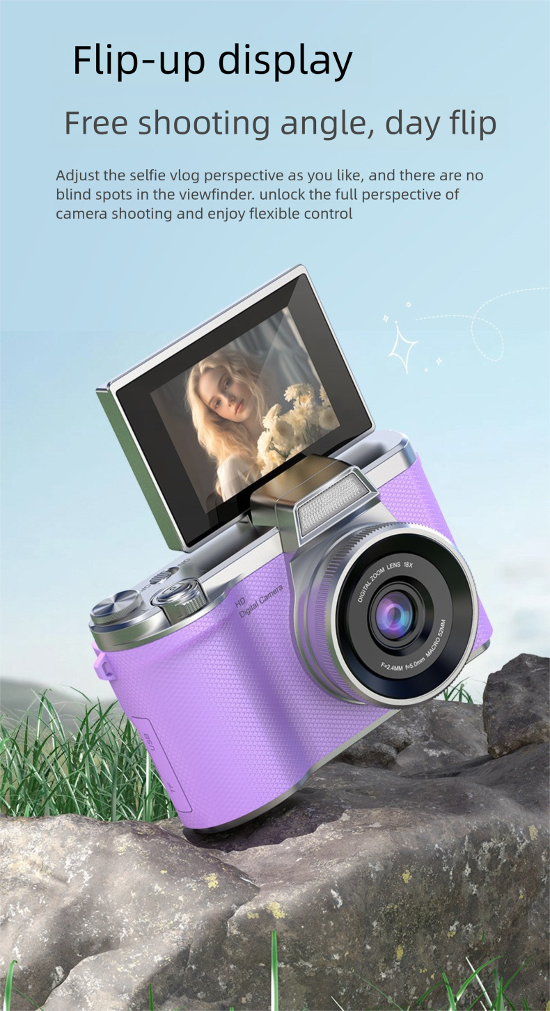 Spiegellose CCD-Kamera mit hochauflösendem Flip-Screen für digitale Aufnahmen für Einsteiger_voghion.com
