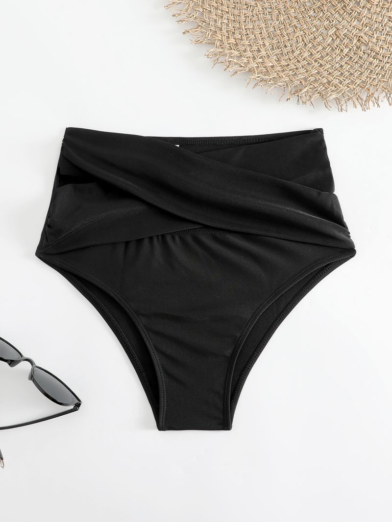 Calção de banho feminino com cintura alta e triângulo, versátil, slim, cruzado e vazado_voghion.com