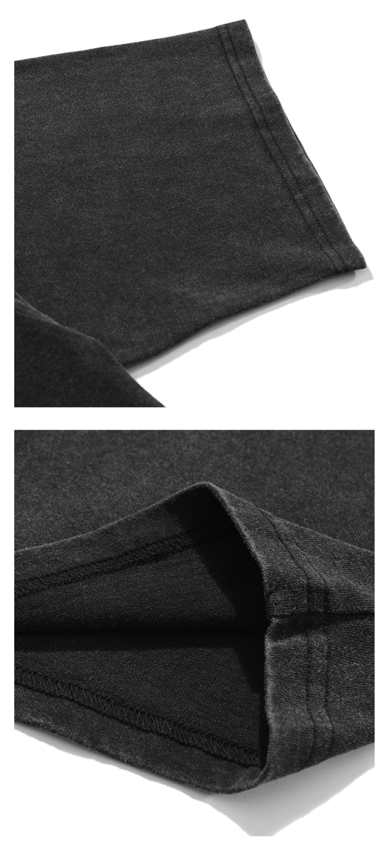 Herrenbekleidung Gewaschenes Kurzarm-T-Shirt lose Männer einfarbig Paar Langarm Mode Unterhemd Männer_voghion.com