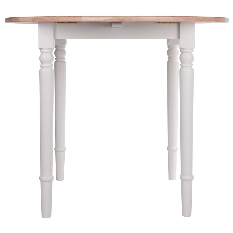 Sorella Round Drop Leaf Table; Natural and White_voghion.com