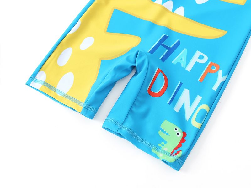 Traje de baño para madres e hijos, traje de baño de verano con estampado de dinosaurios para niños de Europa y América, traje de surf para niños, traje de baño de una pieza de manga corta_voghion.com