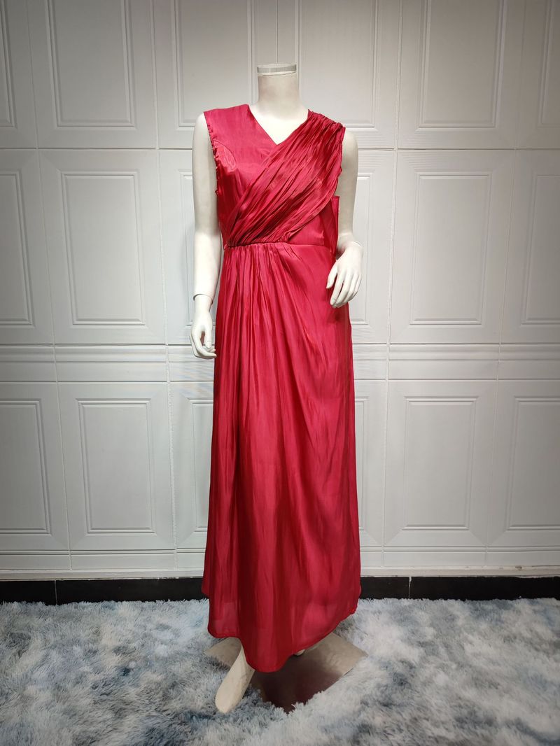Damenbekleidung Helles Seidenkleid Dubai Robe Mode Abaya Weicher Zweiteiler_voghion.com
