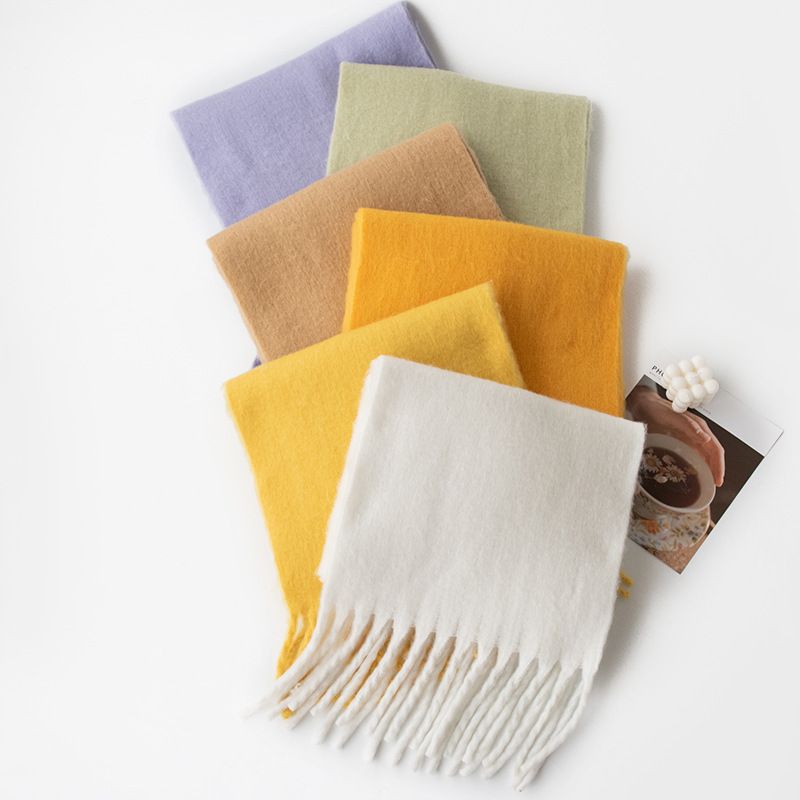 2024 Nuova sciarpa in cashmere tinta unita bifacciale per donna autunno inverno ispessita calda, versatile e_voghion.com