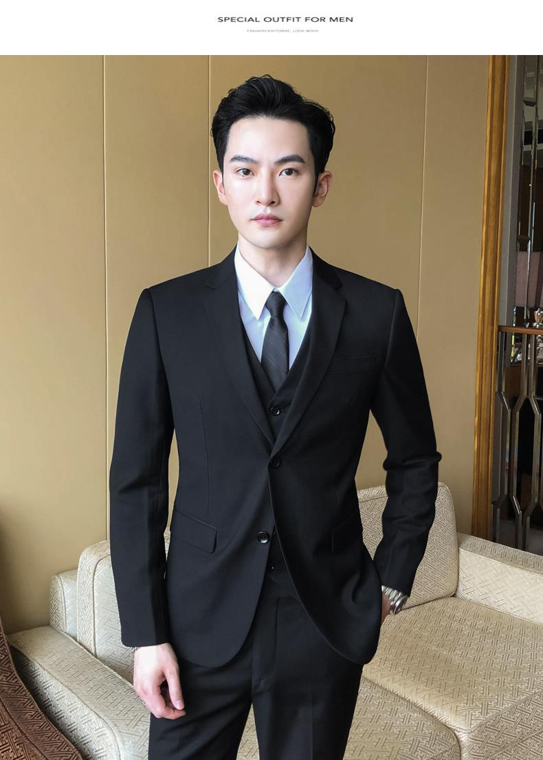 Professionaalsed meesterõivad Parima mehe peigmehe pulmadeks äriline pidulik mantel Slim Fit vabaaja väike ülikond_voghion.com