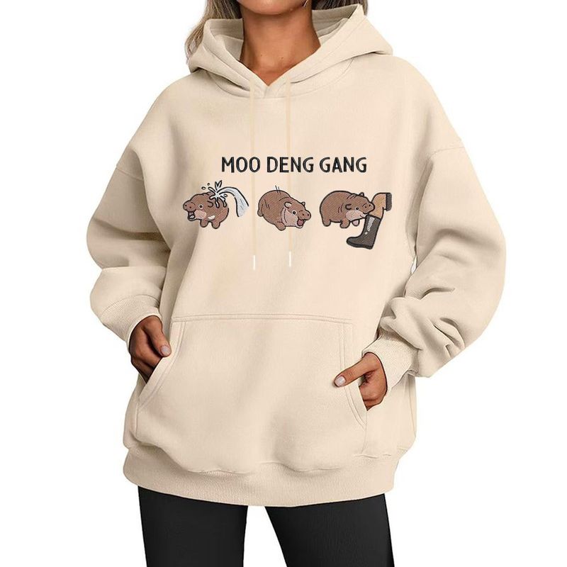 Mooh2024 schweres, steifes, einfarbiges, BASIC-bedrucktes, lockeres Sweatshirt für uns und uns_voghion.com