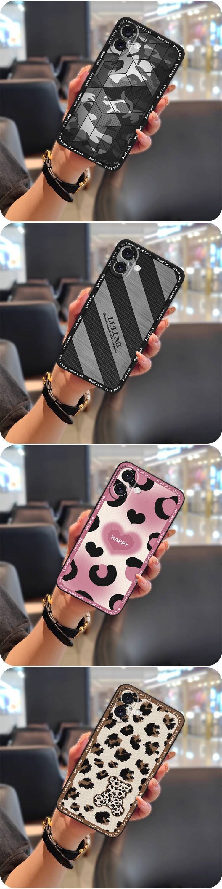 Custodia TechGlobe compatibile con iPhone 17/17/iPhone 17, tinta unita, alla moda, con texture cartoon, nuova e semplice coppia_voghion.com