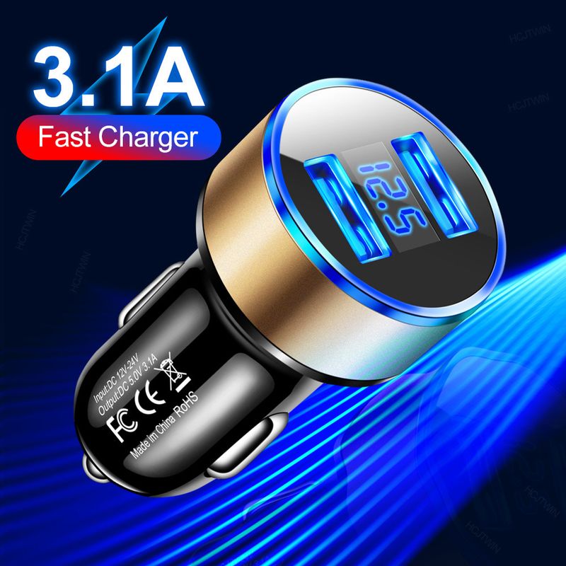 Een bis zwee Zigarettenanzünder Schnellkopf Multifunktionsblitzladung Aluminiumlegierung LED Digital Display Autoladegerät_voghion.com