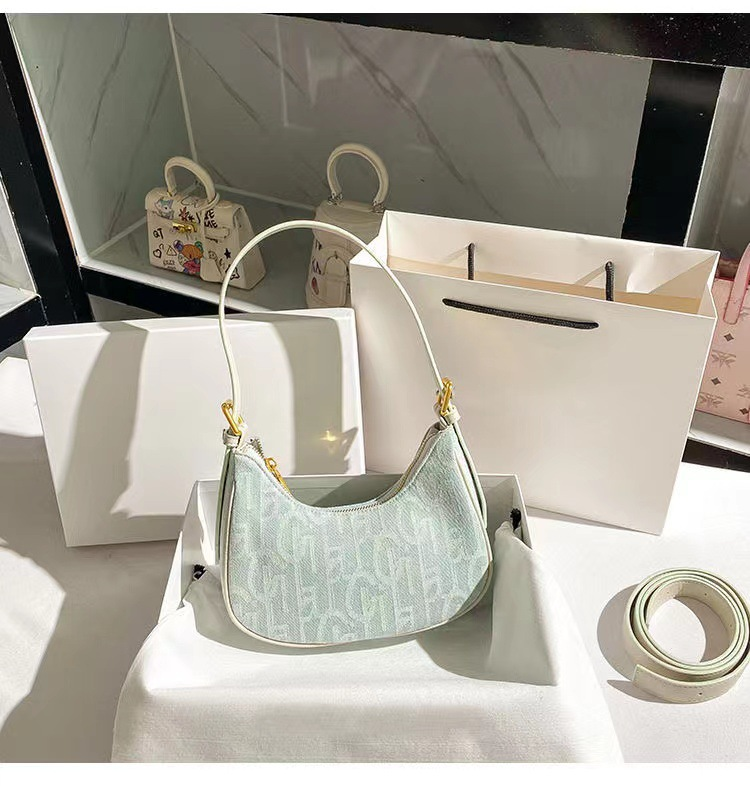 Hong Kong MackJhosel PU Nicchia Borsa da ascella Baguette in tela retrò per donna Nuova borsa a tracolla autunno ed estate_voghion.com