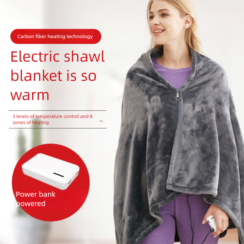 Autumn And Winter Heating Eight-Zone Rechargeable Flannel Constant Temperature Shawl Electric Blanket_voghion.com