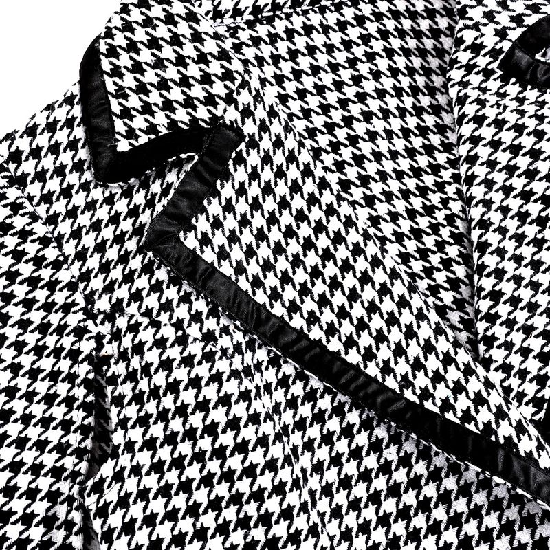 Women's Clothing houndstooth suit jacket female winter new style split long sleeve commuter temperament small suit _voghion.com